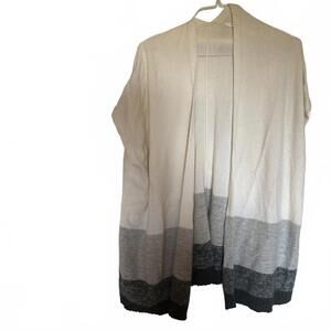 Athleta cashmere drapey shrug open front cream grey one size **flaws